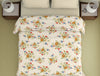 Floral Afterglow - Light Yellow Polycotton Double Quilt - Amaya By Welspun