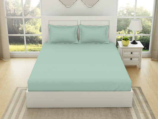 Solid Mint 100% Cotton King Fitted Sheet - Everyday Essentials By Spaces
