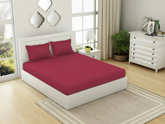 Solid Red 100% Cotton Large Bedsheet - Everyday Essentials By Spaces