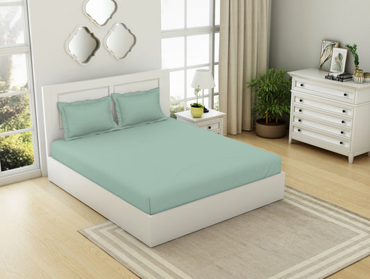Solid Mint 100% Cotton Large Bedsheet - Everyday Essentials By Spaces