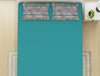Solid Teal/Brintwhte - Teal 100% Cotton Large Bedsheet - Gypsy By Spaces