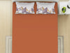 Geometric Rust/Blancdebl - Rust 100% Cotton Large Bedsheet - Geospace By Spaces