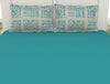 Geometric Teal/Arubablue - Teal 100% Cotton Large Bedsheet - Geospace By Spaces