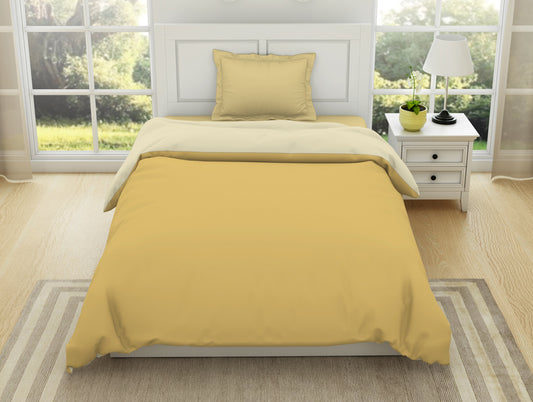 Solid Yellow/ Ivory - Yellow 100% Cotton Shell Single Quilt / AC Comforter - Everyday Essentials By Spaces