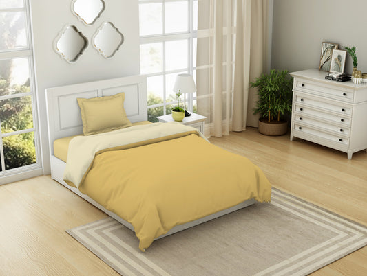 Solid Yellow/ Ivory - Yellow 100% Cotton Shell Single Quilt / AC Comforter - Everyday Essentials By Spaces