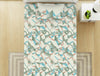 Geometric Whisper Green - White 100% Cotton Single Bedsheet - Geospace By Spaces