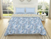 Floral Cerulean - Blue 100% Cotton Shell Double Quilt - Bohemia By Spaces