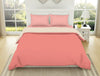 Solid Coral / Beige - Coral 100% Cotton Shell Double Quilt / AC Comforter - Everyday Essentials By Spaces
