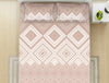Geometric Peach Blush - Peach 100% Cotton Double Bedsheet - Geospace By Spaces