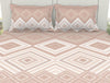 Geometric Peach Blush - Peach 100% Cotton Double Bedsheet - Geospace By Spaces