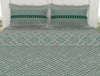 Geometric Harbour Grey - Light Teal 100% Cotton Double Bedsheet - Geospace By Spaces