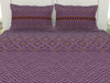 Geometric Sea Fog - Violet 100% Cotton Double Bedsheet - Geospace By Spaces