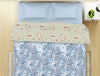 Floral Cerulean - Blue 100% Cotton Shell Double Quilt / AC Comforter - Bohemia By Spaces
