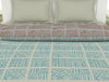 Geometric Aruba Blue - Aqua 100% Cotton Shell Double Quilt / AC Comforter - Geospace By Spaces