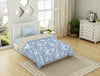 Floral Cerulean - Blue 100% Cotton Shell Single Quilt - Bohemia By Spaces