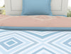 Geometric Dream Blue - Light Blue 100% Cotton Shell Single Quilt / AC Comforter - Geospace By Spaces