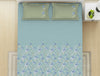 Floral Sky Light - Light Blue 100% Cotton King Fitted Sheet - Bohemia By Spaces