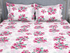 Floral Lucent White - White Microfiber Double Bedsheet - Adore By Welspun