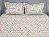 Geometric Bright White - White Microfiber Double Bedsheet - Adore By Welspun