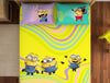 Character Quince - Yellow 100% Cotton Double Bedsheet - Universal Waves Quince Minions By Spaces