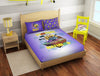 Character Crushed Grape - Dark Violet 100% Cotton Double Bedsheet - Virtual Nature Minions By Spaces