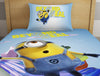 Character Ice Blue - Light Blue 100% Cotton Single Bedsheet - Virtual Nature Minions By Spaces
