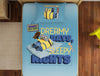 Character Ice Blue - Light Blue 100% Cotton Single Bedsheet - Universal Lazy Days Minions By Spaces