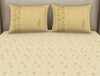 Floral After Glow - Light Yellow Cotton Viscose Double Bedsheet - Oshibana By Spaces