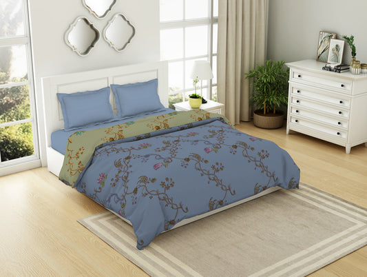 Floral Thistle - Light Voilet 100% Cotton Shell Double Quilt / AC Comforter - Lattice By Spaces