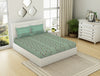 Floral Aqua Glass - Light Aqua 100% Cotton King Fitted Sheet - Lattice By Spaces