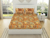 Geometric Cream Blush - Light Orange 100% Cotton Large Bedsheet - Ikkat By Spaces