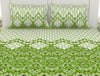 Geometric Titanite - Green 100% Cotton Large Bedsheet - Ikkat By Spaces