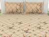 Floral Whisper White - Cream 100% Cotton Large Bedsheet - Lattice By Spaces