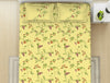 Floral Yellow Pear - Yellow 100% Cotton Large Bedsheet - Lattice By Spaces