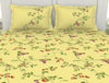 Floral Yellow Pear - Yellow 100% Cotton Large Bedsheet - Lattice By Spaces