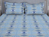 Geometric High Tide-Dark Blue Microfiber Double Bedsheet - Adore By Welspun