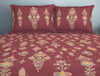 Floral Clared Red - Red 100% Cotton Double Bedsheet - Aurum By Spaces
