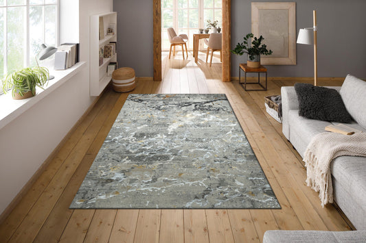 Grey Hypoallergic Soft Polyester Woven Carpet - Nova By Spaces