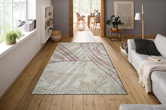 Cream Hypoallergic Soft Polyester Woven Carpet - Nova By Spaces