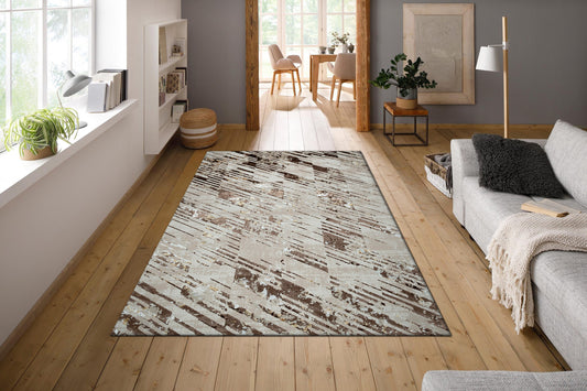 Brown Hypoallergic Soft Polyester Woven Carpet - Nova By Spaces