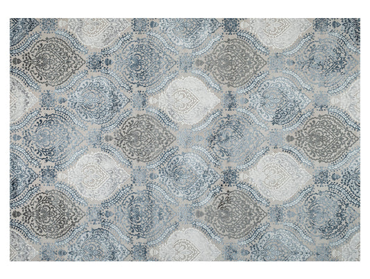 Light Blue Plush Feel Acrylic Woven Carpet - Grace By Spaces