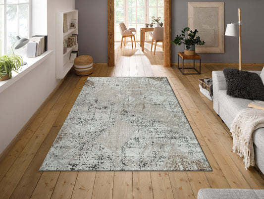 Grey Plush Feel Acrylic Woven Carpet - Grace By Spaces