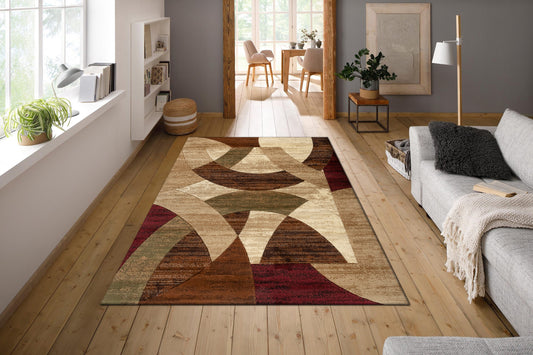 D Brown Multilayer Texture Polypropylene Woven Carpet - Meraki By Spaces