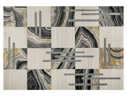 Grey Multilayer Texture Polypropylene Woven Carpet - Meraki By Spaces