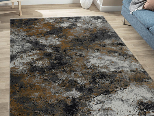 Dark Grey Plush Feel Polypropylene Woven Carpet - Iva By Spaces