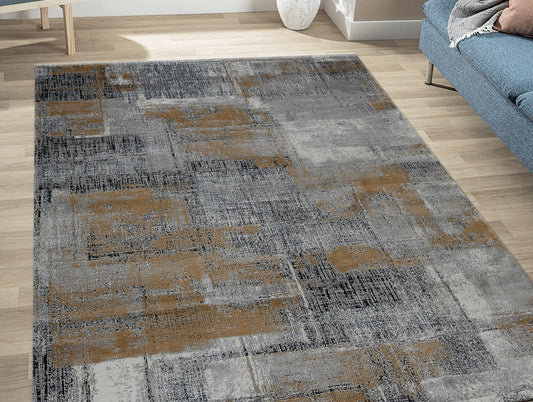 Grey Plush Feel Polypropylene Woven Carpet - Iva By Spaces