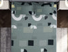 Geometric Dark Grey Microfiber Double Bedsheet - Welspun Forever By Welspun