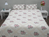 Floral Ivory-White 100% Cotton Double Bedspread  - Courtyard By Spun