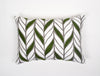 Abstract Ivory/Green-White 100% Cotton Cushion Cover - Courtyard By Spun