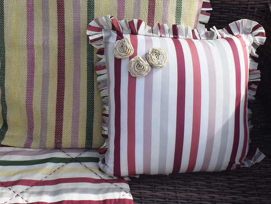 Stripes Multi 100% Cotton Cushion Cover - Imperial By Spun